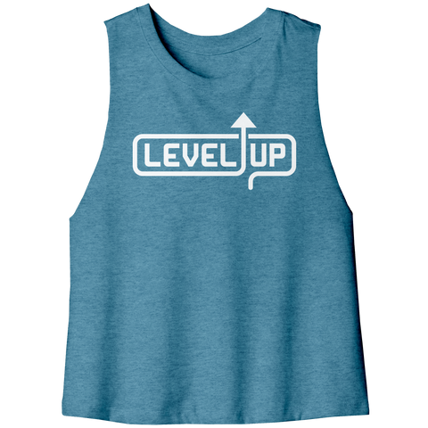 Level_Up_Racerback_Crop_Tank_Heather_Deep_Teal_Front_Mockup.png
